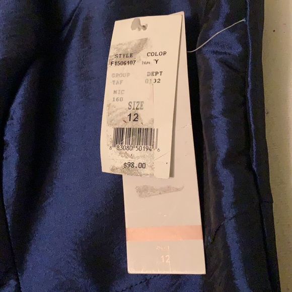 NWT, Leslie Fay Blue Dress, Size 12 - Picture 4 of 6